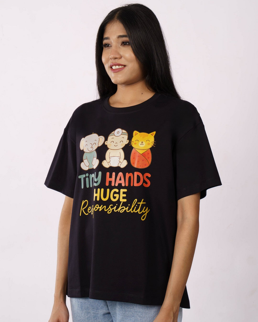 Responsibility Paediatrician Oversized Printed Tshirt For Women 3