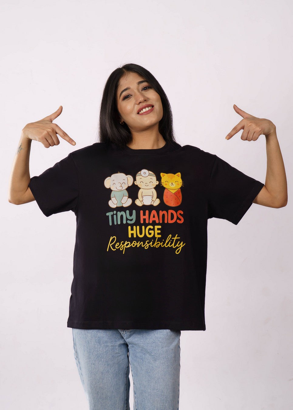 Responsibility Paediatrician Oversized Printed Tshirt For Women 4