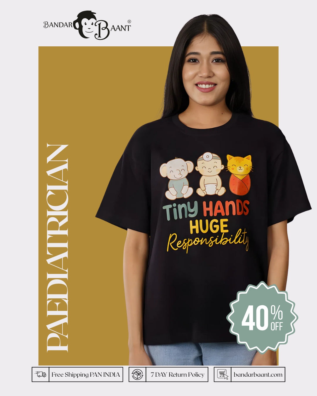 Responsibility Paediatrician Oversized Printed Tshirt For Women 6