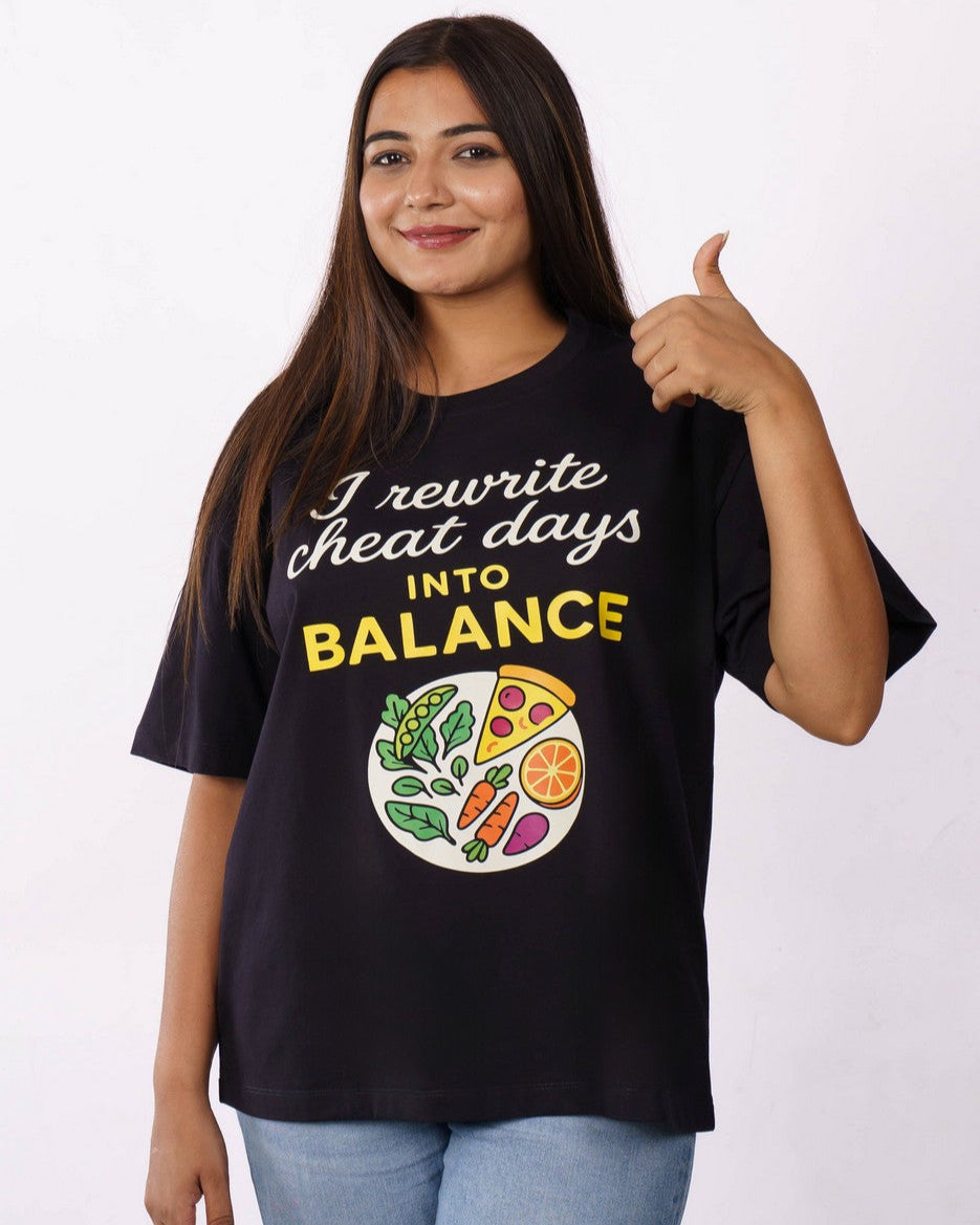 Rewrite Cheat Days Dietician Oversized Tshirt For Women 1