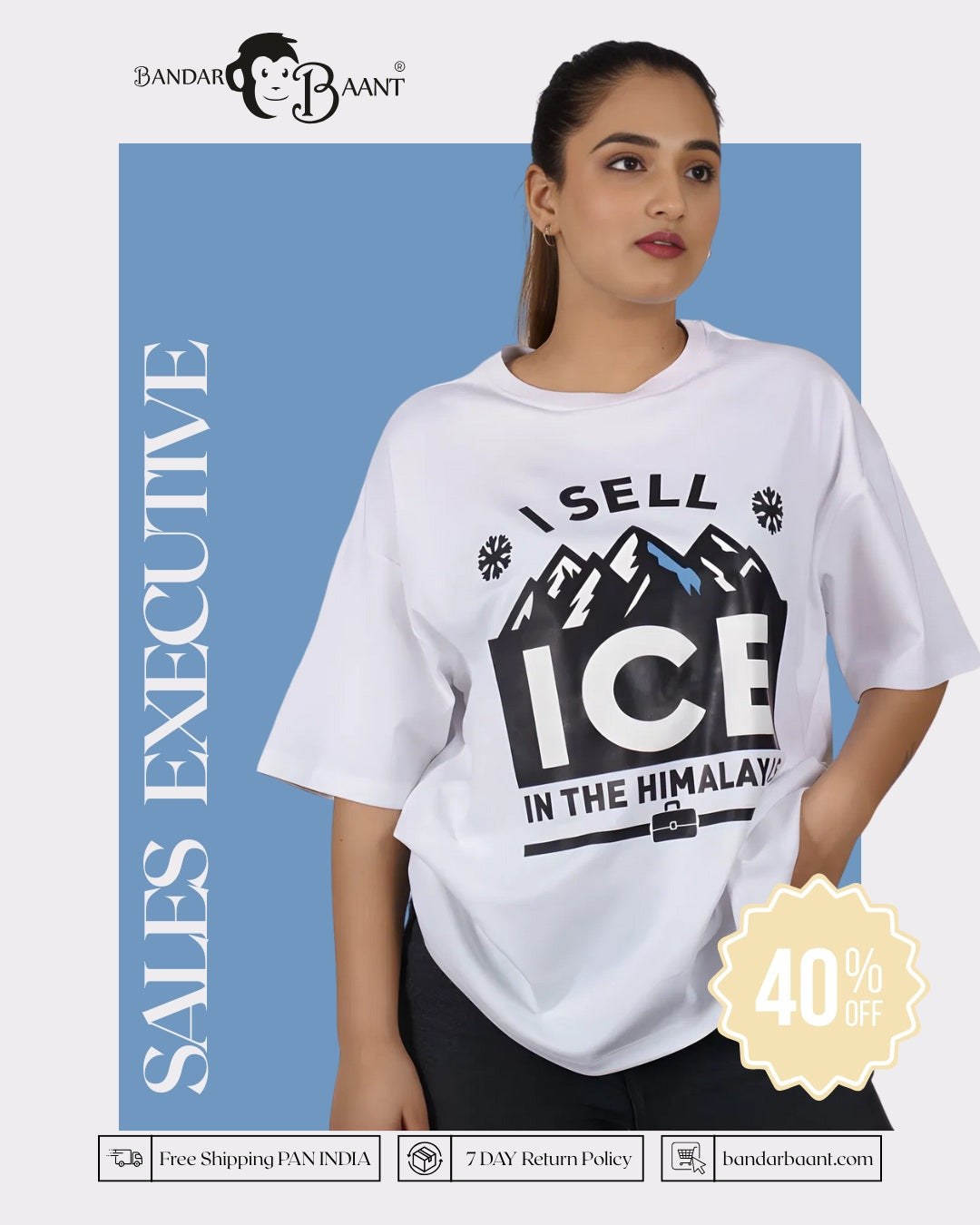 Sales Executive Oversized T-shirt For Women 6 By Bandar Baant