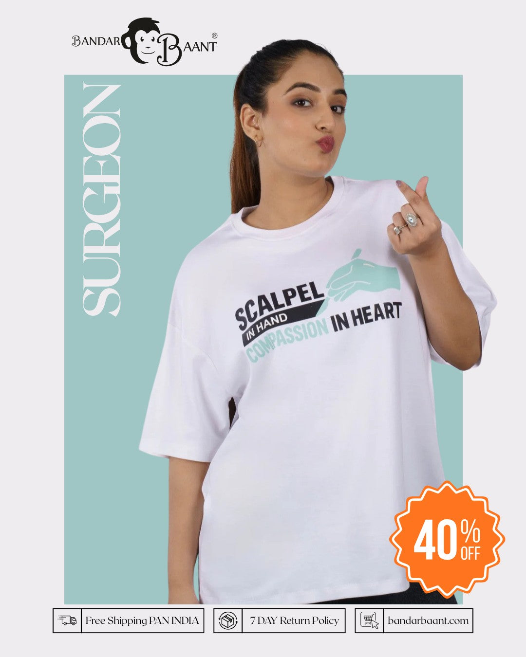 Scalpel Heart Surgeon Oversized T-shirt For Women 6