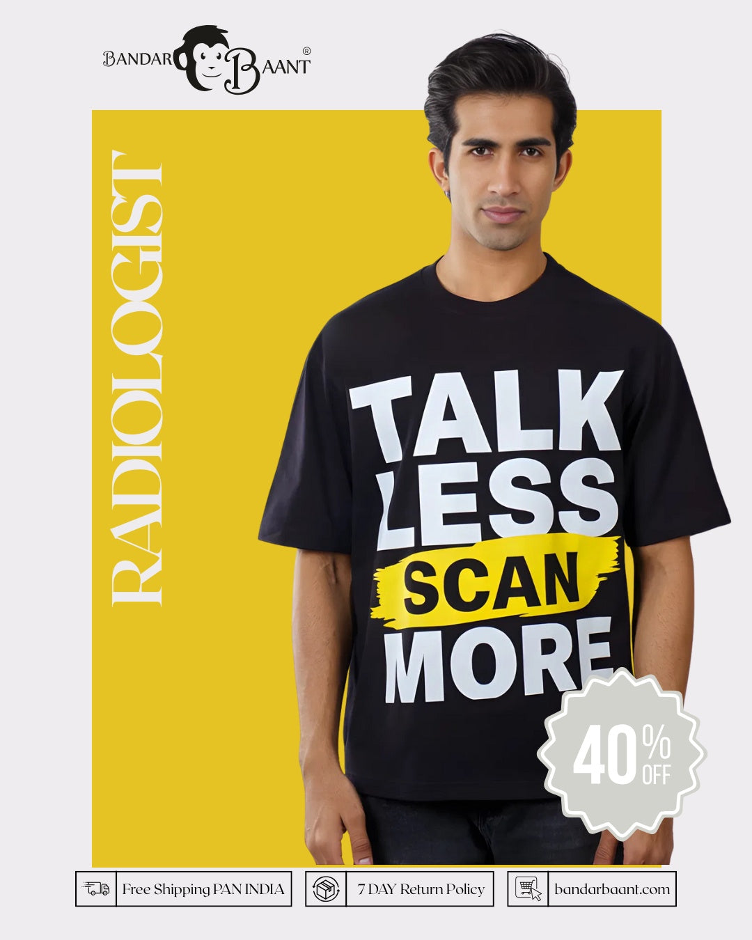 Scan More Radiologist Oversized Quote T-shirts For Men 6