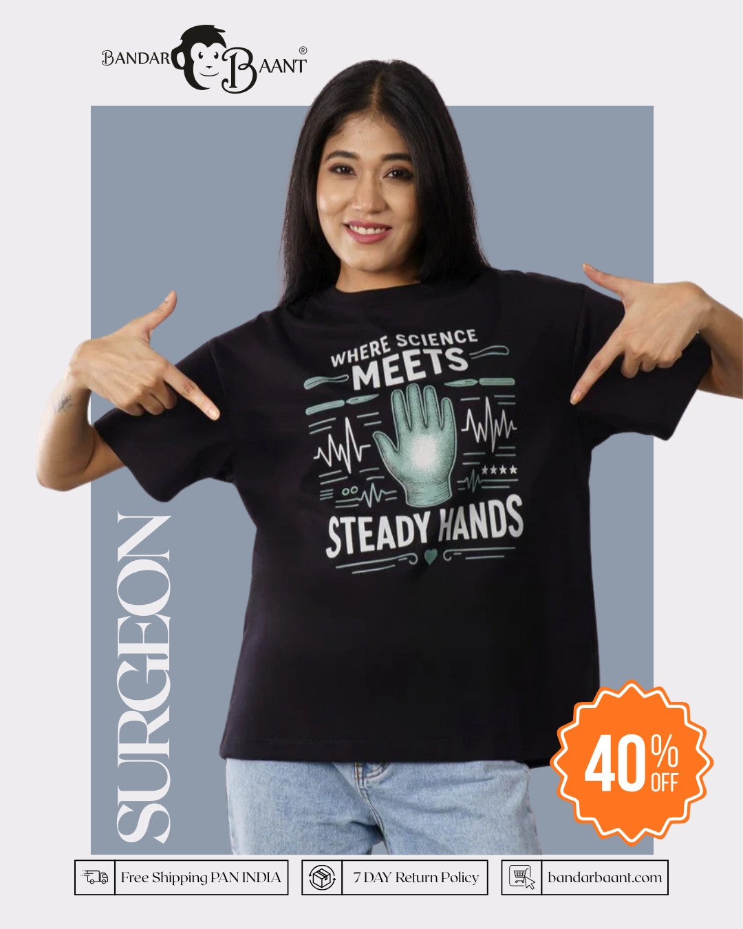 Science Meets Surgeon Oversized Graphic Tshirt For Women 6