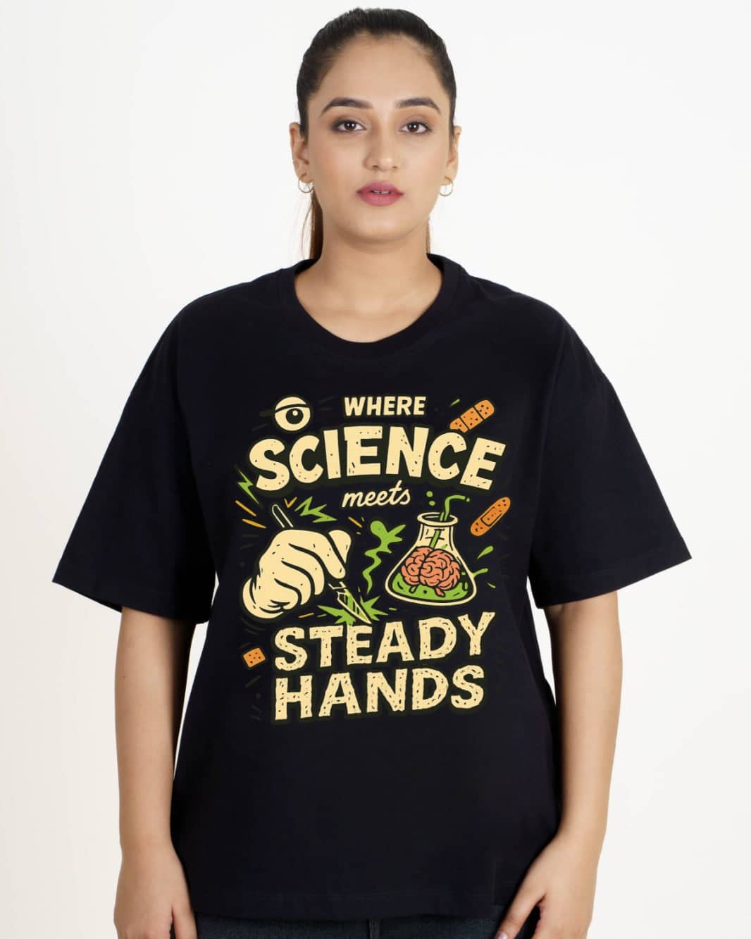 Science Steady Surgeon Oversized Printed Tshirt For Women 1