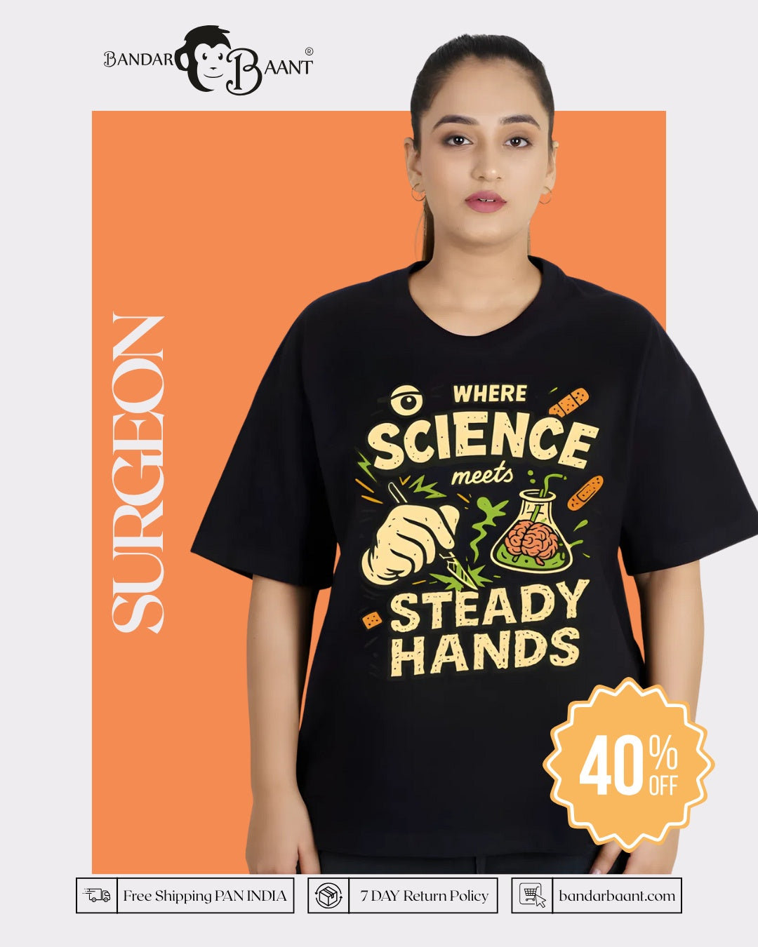 Science Steady Surgeon Oversized Printed Tshirt For Women 2