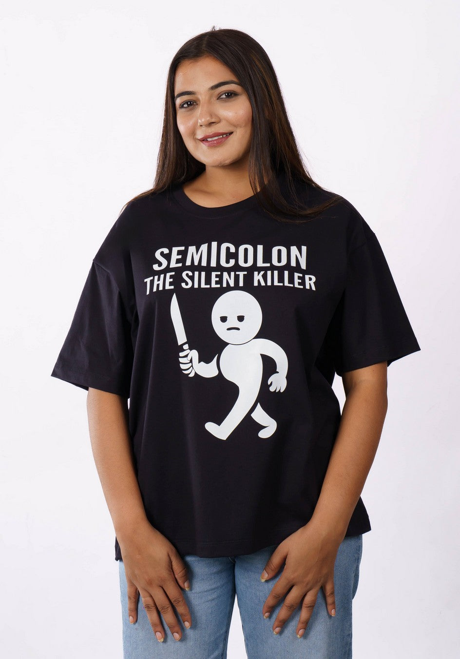 Semicolon Software Engineer Oversized T-Shirt For Women 3