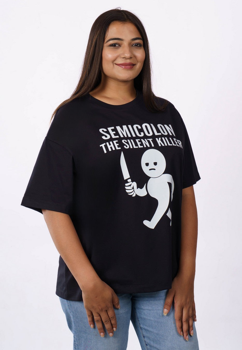 Semicolon Software Engineer Oversized T-Shirt For Women 4