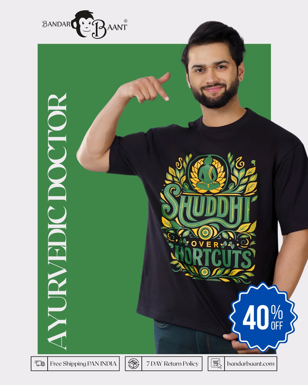 Shuddhi Ayurvedic Doctor Oversized Printed Tshirt For Men 6