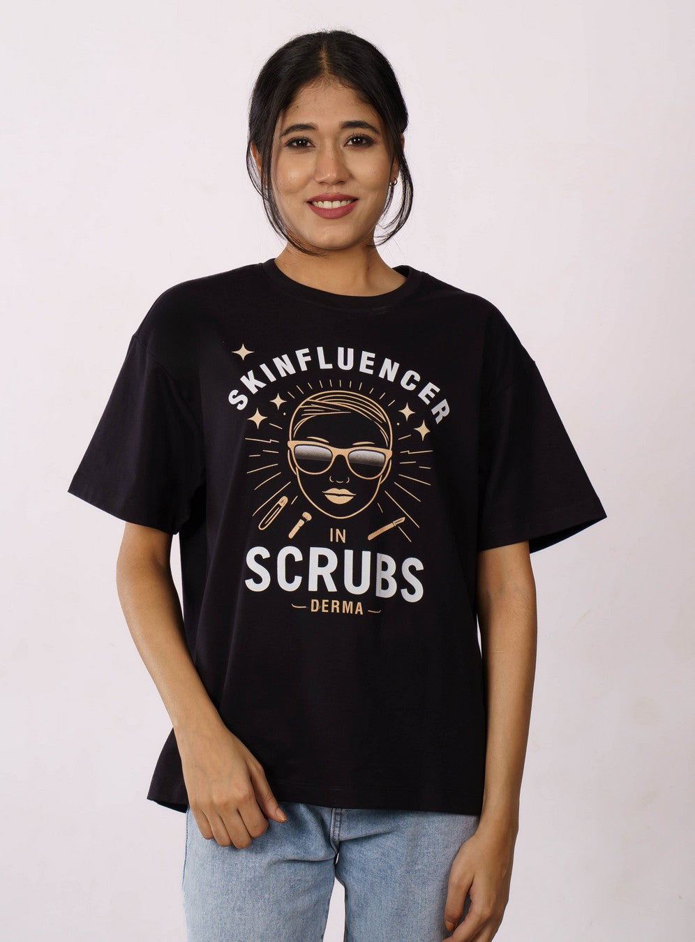 Skinfluencer Dermatologist Oversized Printed Tshirt For Women 3