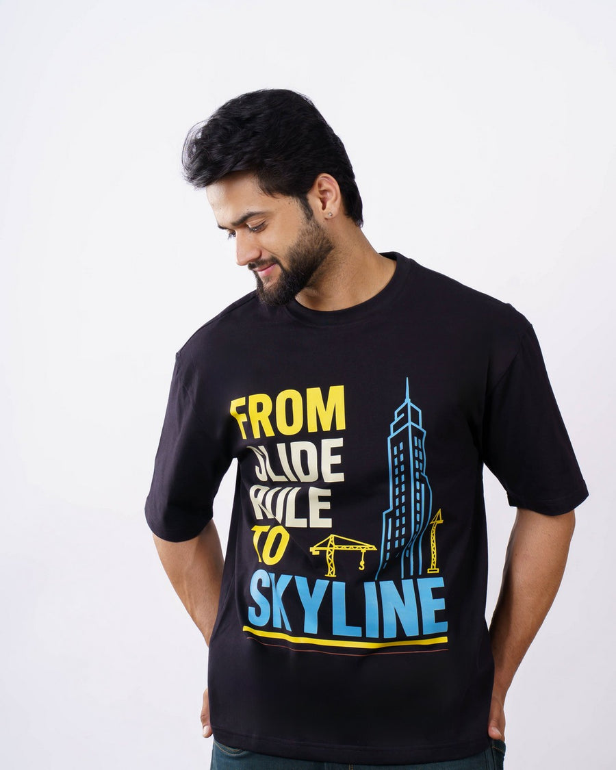 Skyline Civil Engineer Oversized Qoute Tshirt For Men 1