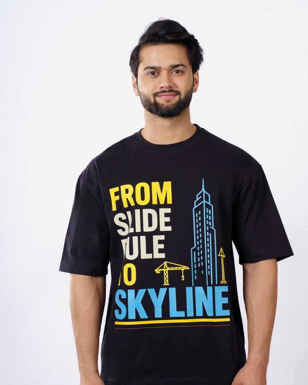 Skyline  Civil Engineer Oversized Qoute Tshirt For Men 3