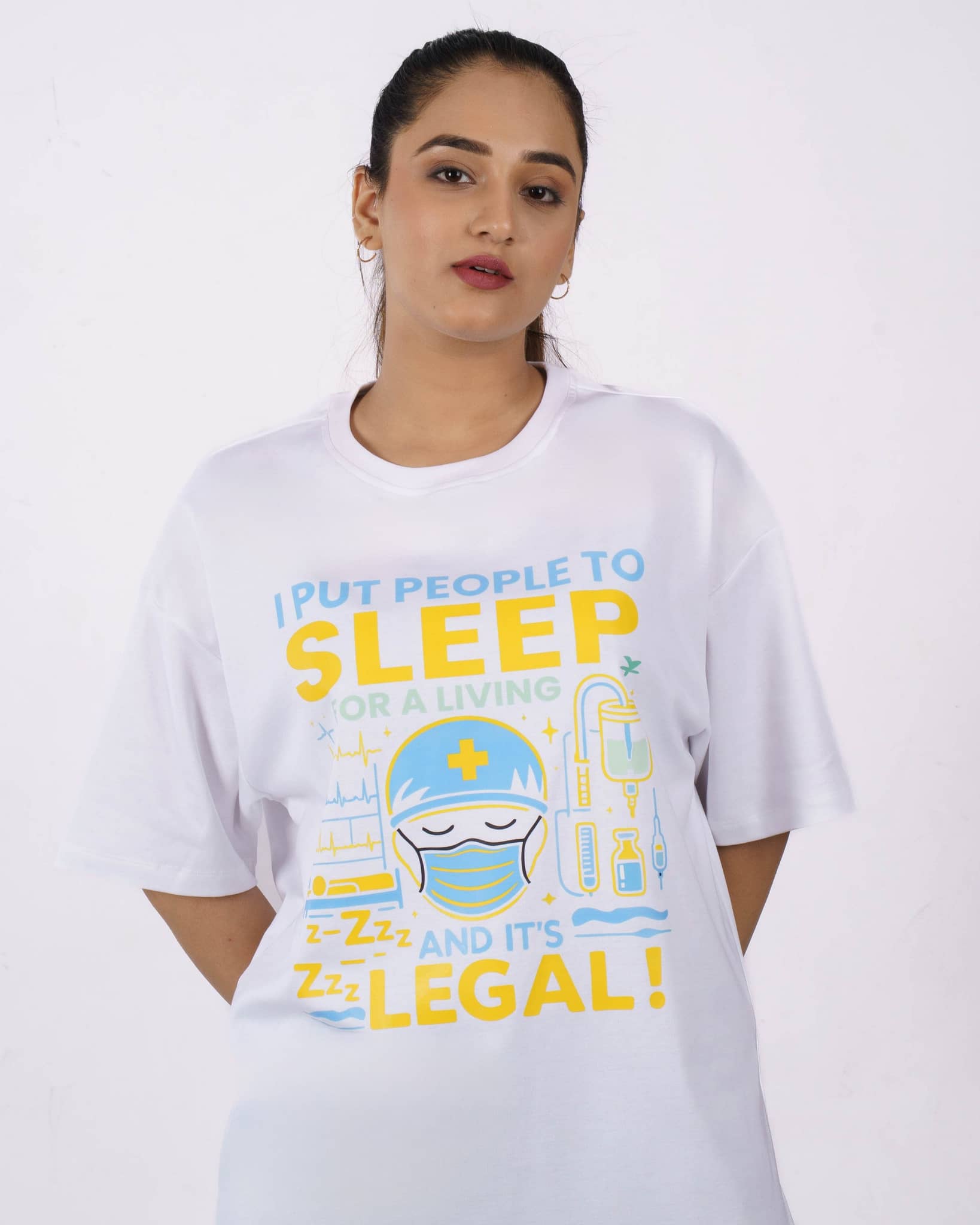 Sleep Legal Anesthetist Oversized Tshirt For Women 1