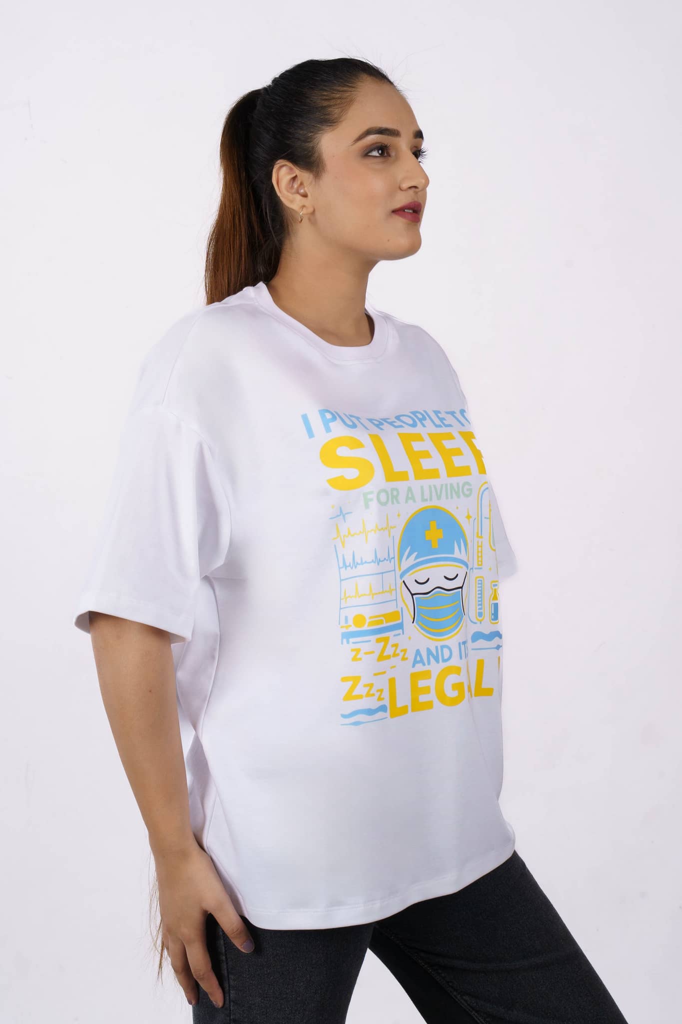 Sleep Legal Anesthetist Oversized Tshirt For Women 2
