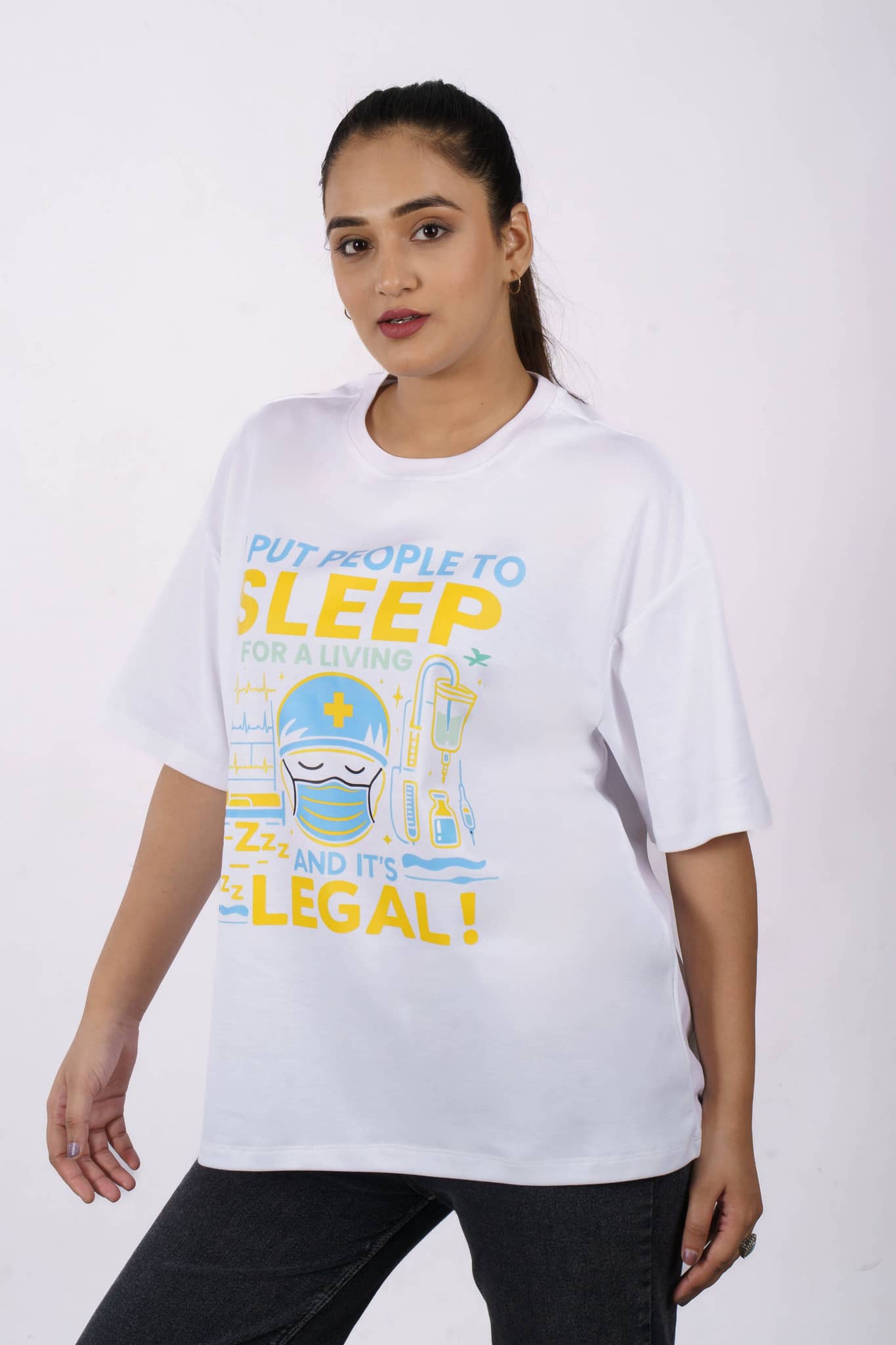 Sleep Legal Anesthetist Oversized Tshirt For Women 3