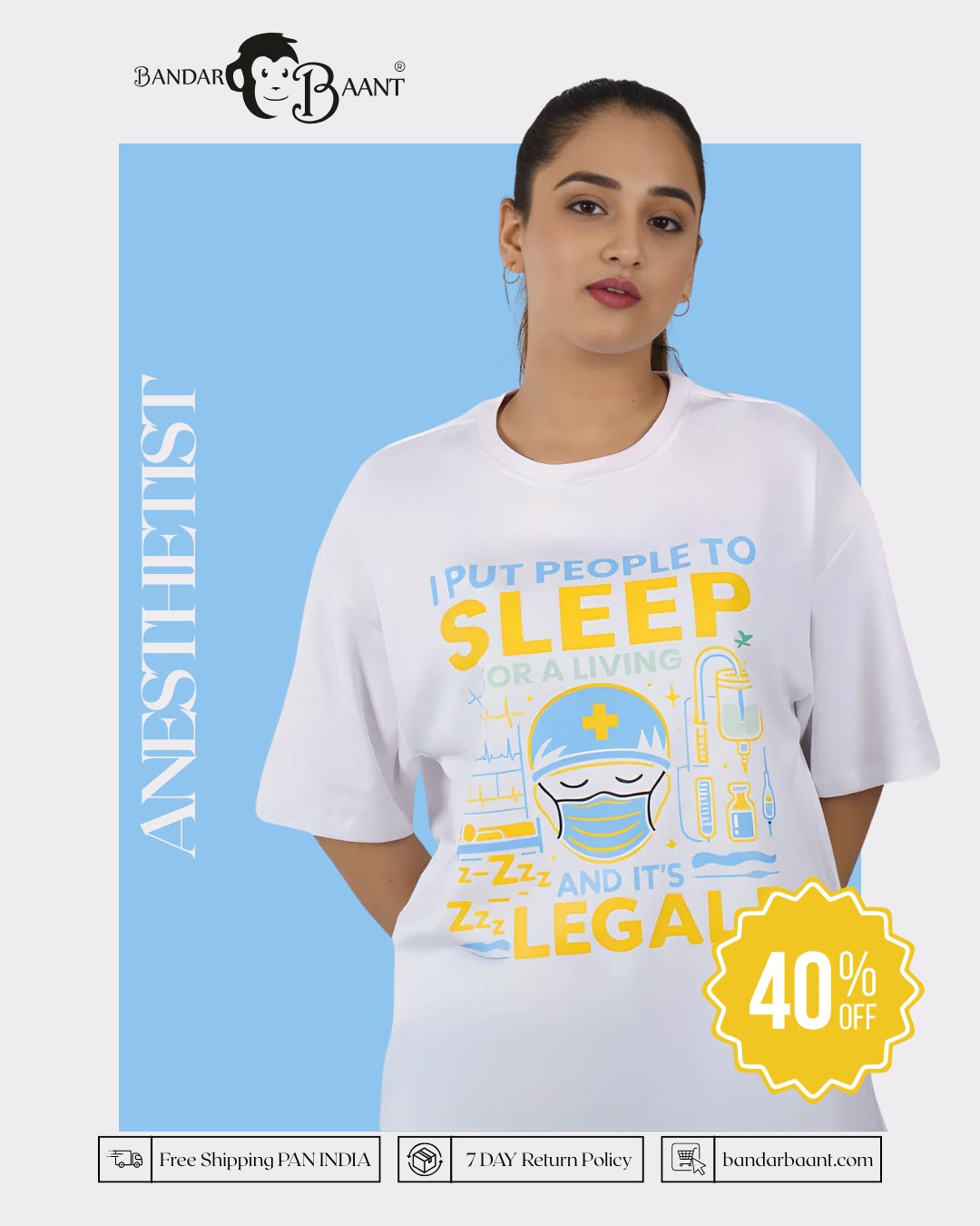 Sleep Legal Anesthetist Oversized Tshirt For Women 6