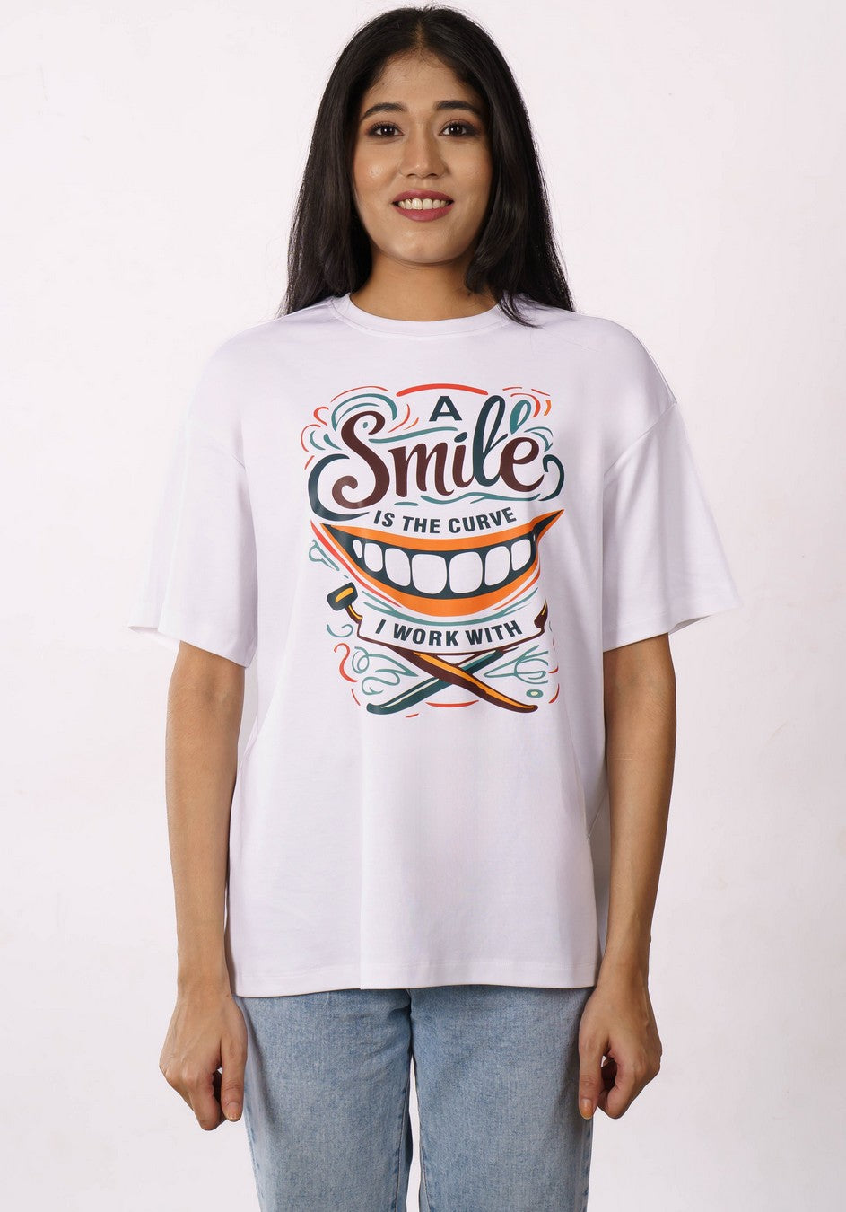 Smile The Curve Dentist Oversized T-shirt For Women 2