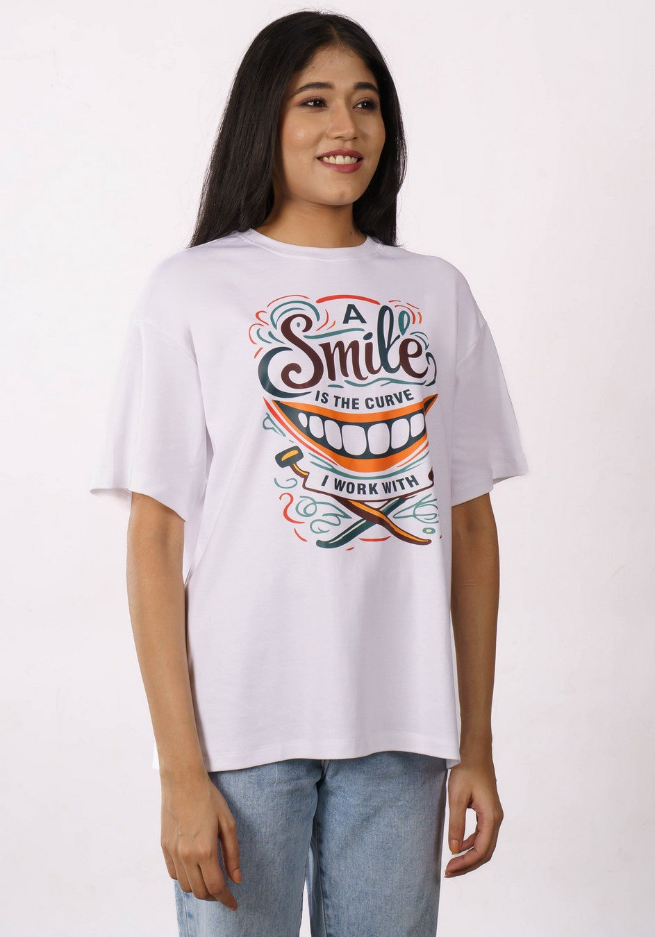 Smile The Curve Dentist Oversized T-shirt For Women 3