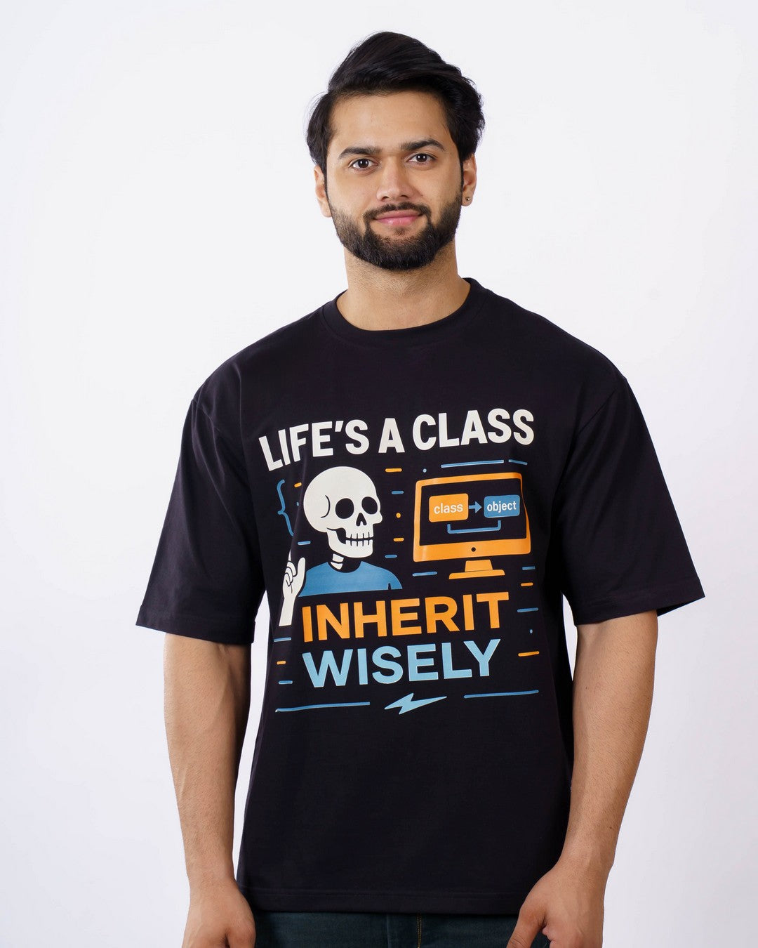 Software Engineer Class Wisely Oversized Printed T-shirt For Men 1