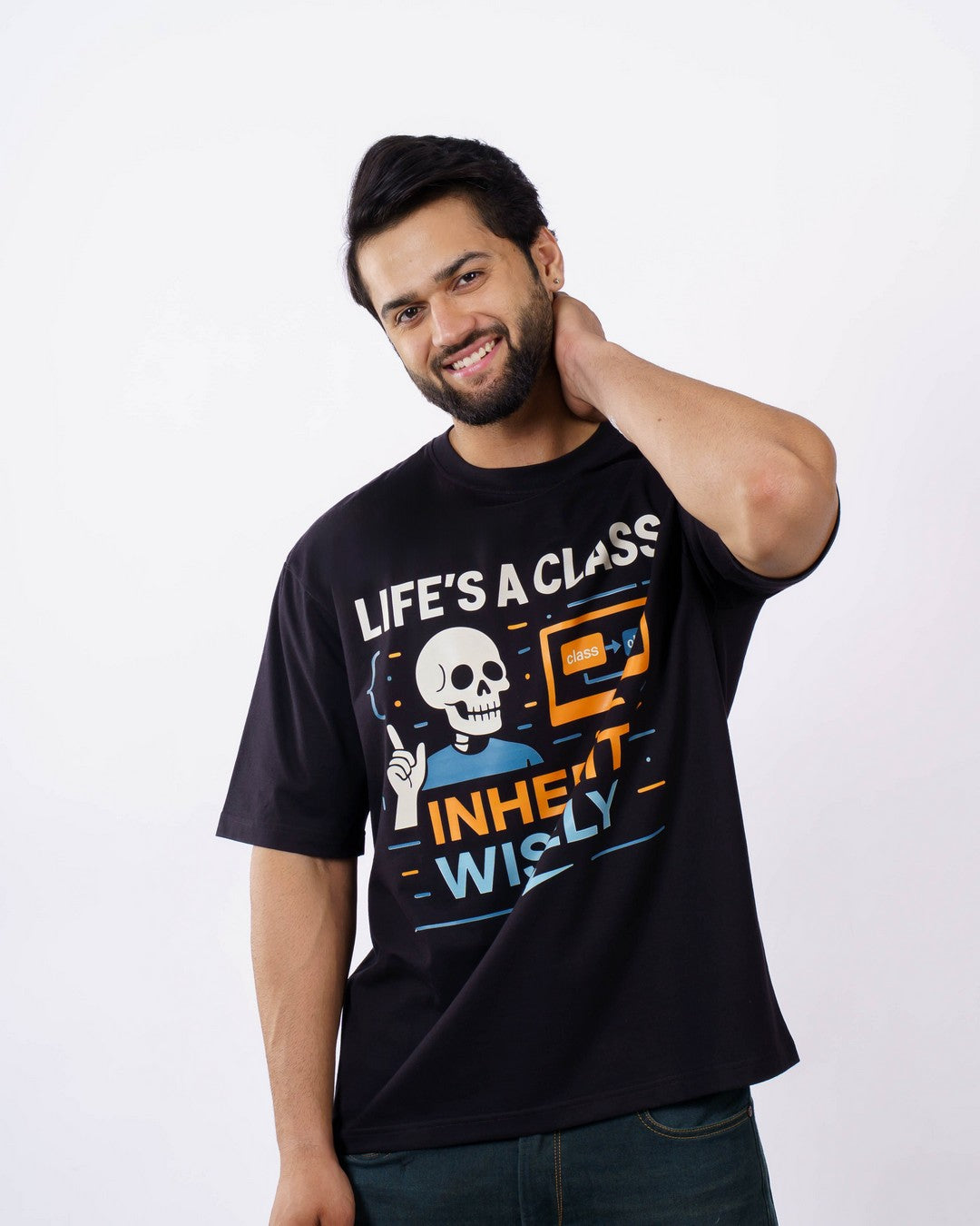 Software Engineer Class Wisely Oversized Printed T-shirt For Men 4