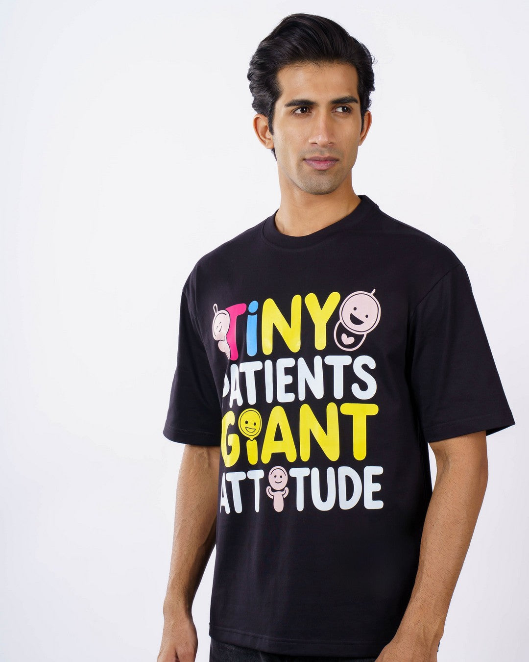 Tiny Patients Paediatrician Oversized Quote Tshirt For Men 1