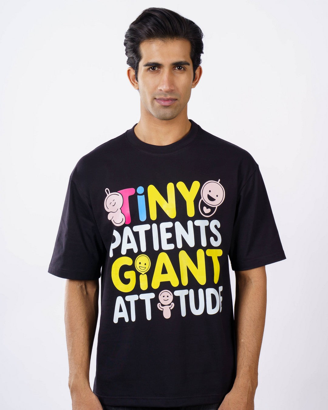 Tiny Patients Paediatrician Oversized Quote Tshirt For Men 4