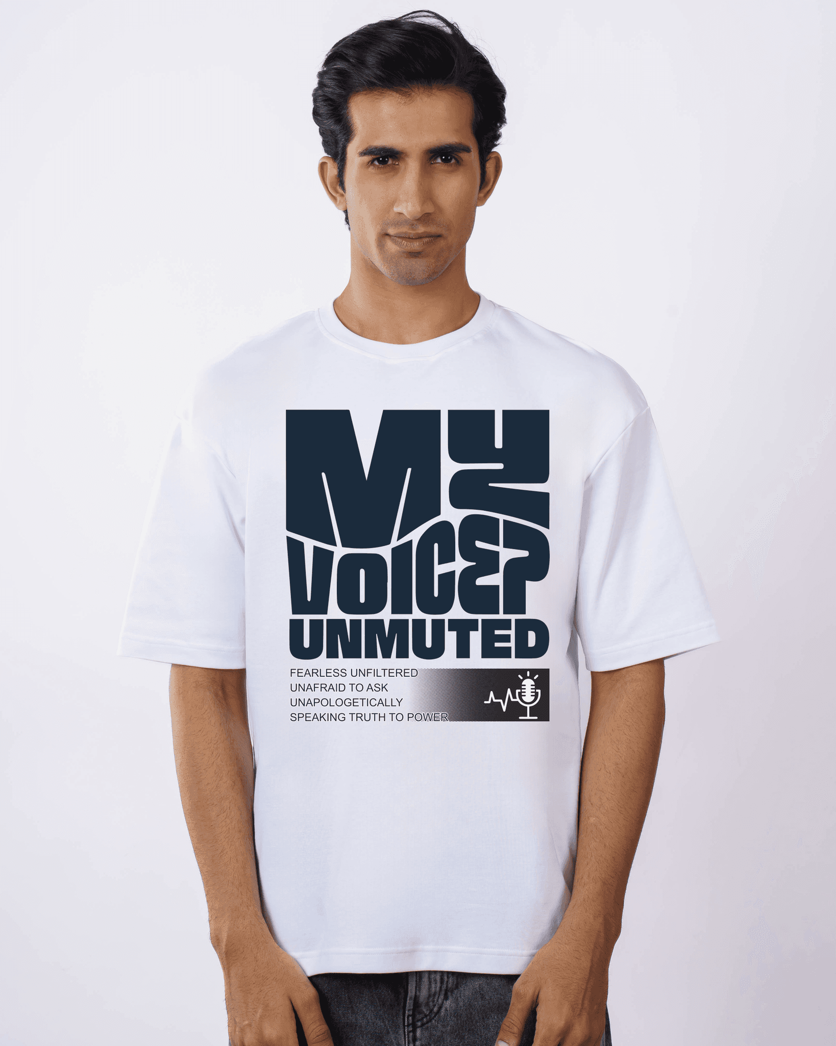 My Voice Unmuted Journalists Oversized T-Shirt For Men 1