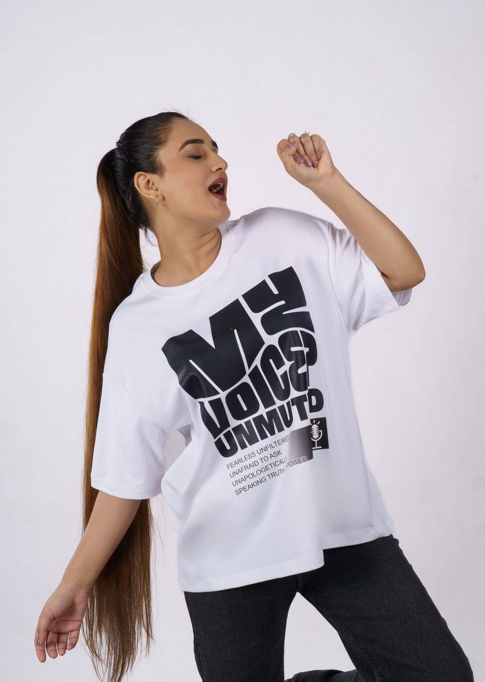 My Voice Unmuted Journalists Oversized T-shirt For Women 1