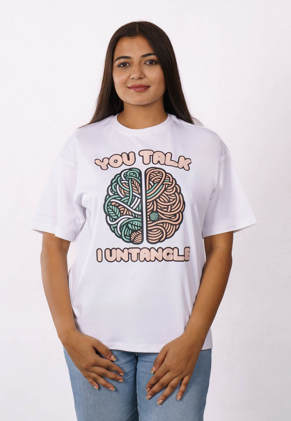 Untangle Therapists Oversized Printed Tshirt For Women 3