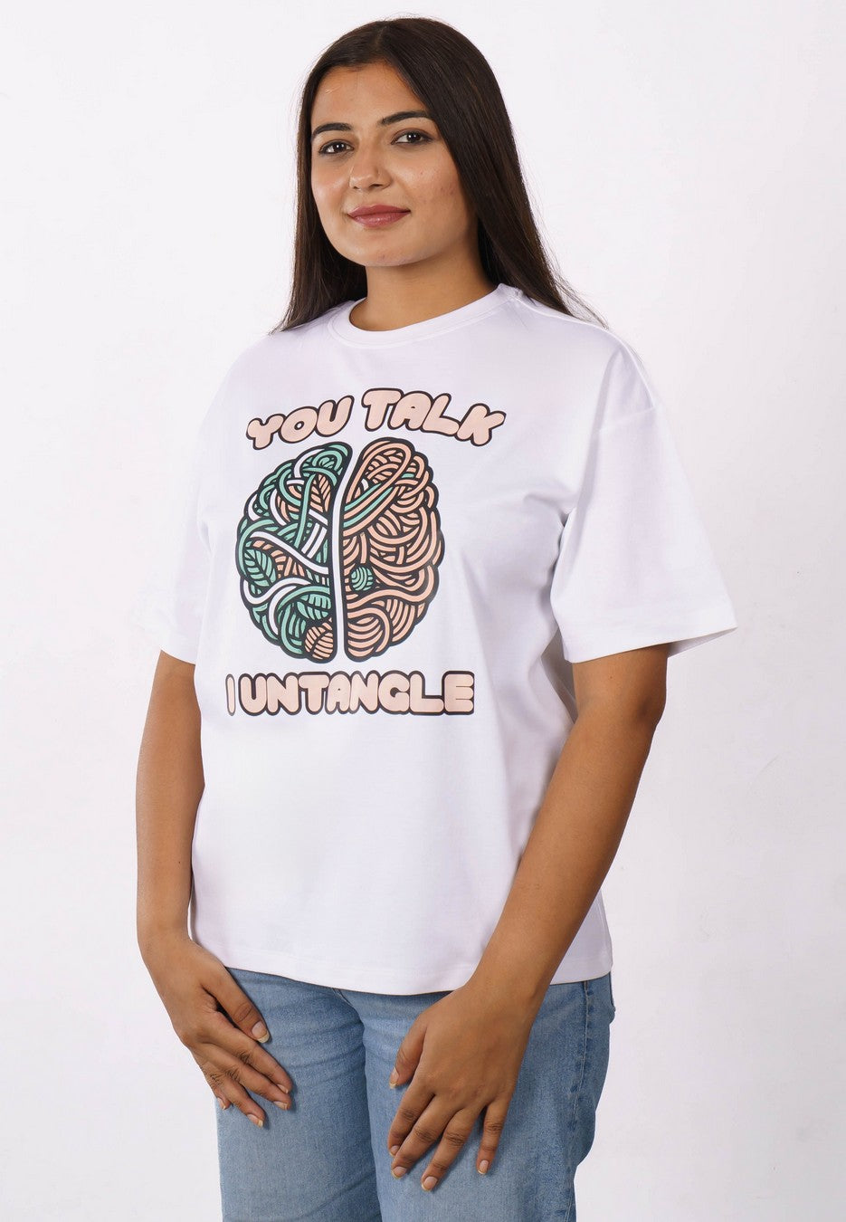 Untangle Therapists Oversized Printed Tshirt For Women 4
