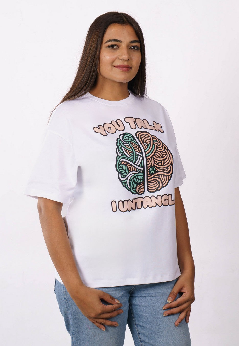 Untangle Therapists Oversized Printed Tshirt For Women 5