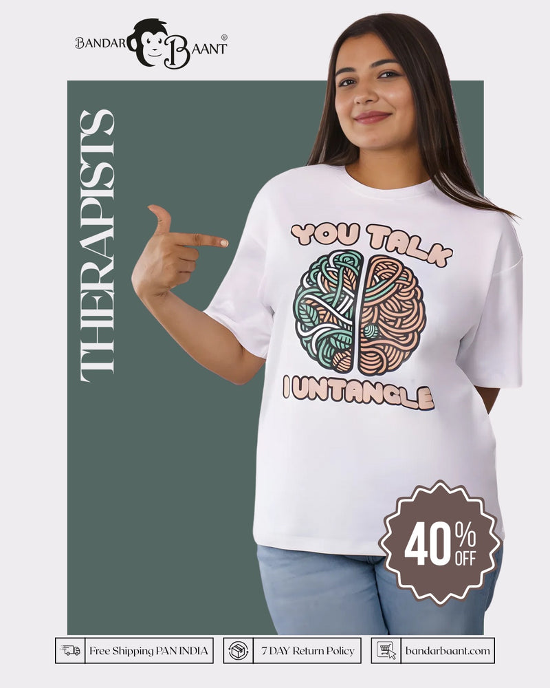 Untangle Therapists Oversized Printed Tshirt For Women 6
