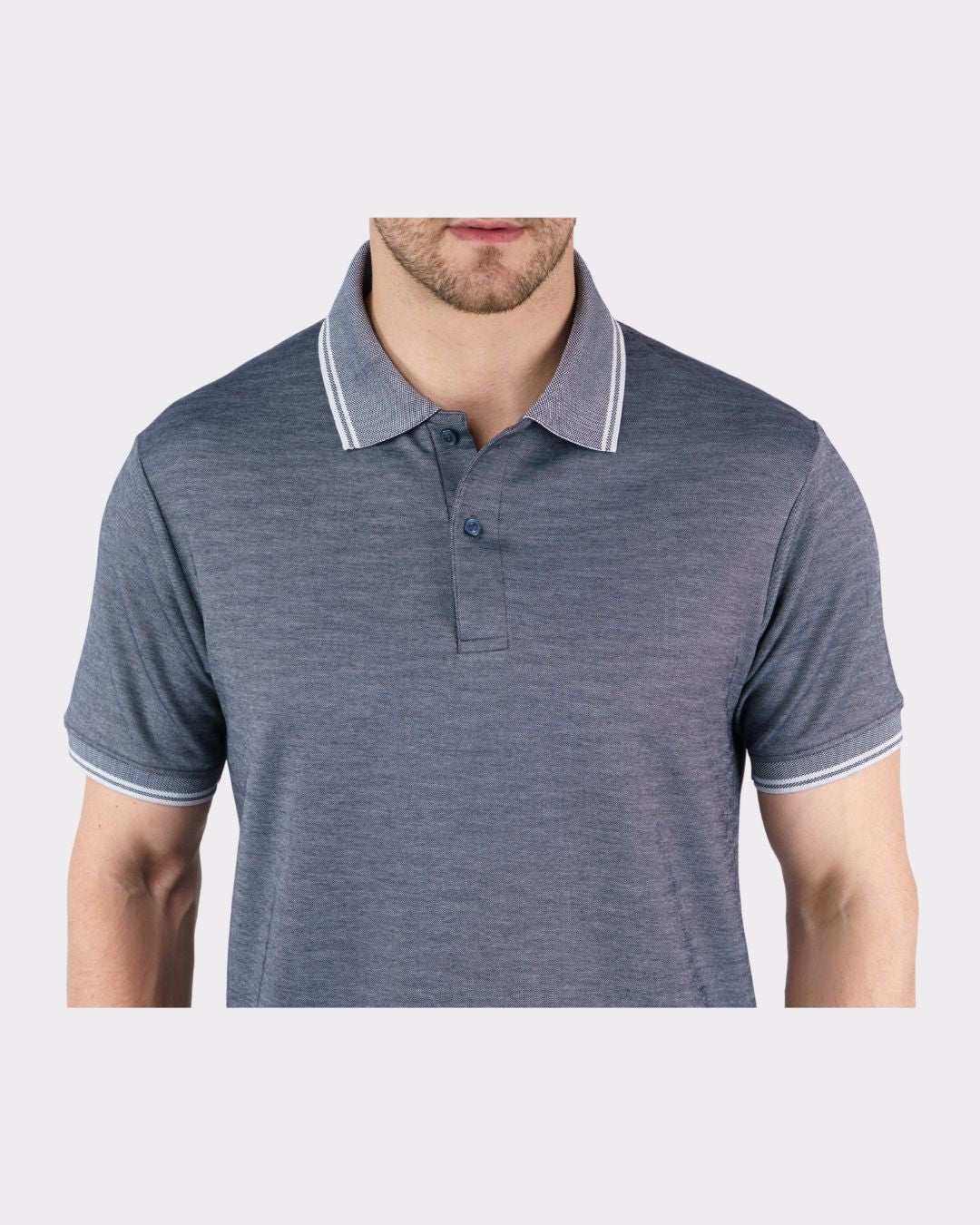 Bandar Baant Collections premium polo t-shirt for men in oversized fit with grey color and white trim