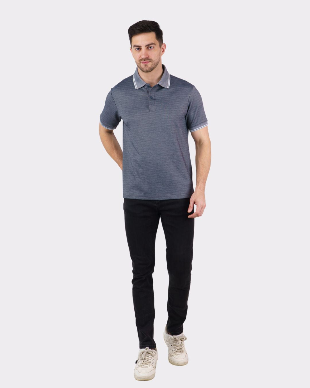 Man wearing a Premium Polo T-Shirt for Men in oversized fit from Bandar Baant Collections