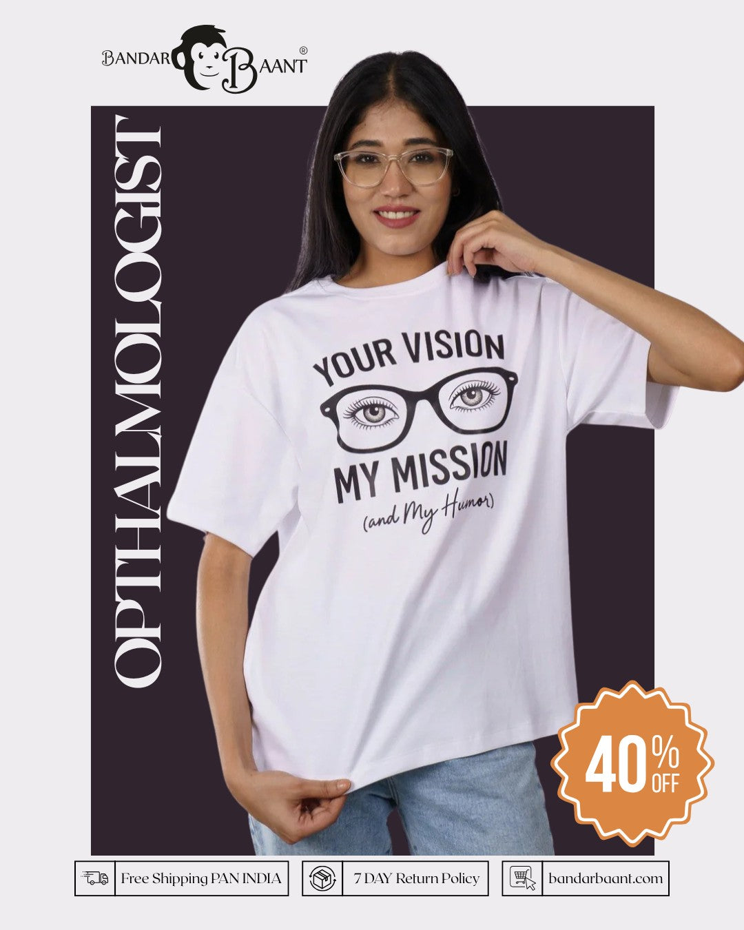 Vision Mission Opthalmologist Oversized Tshirt For Women 6