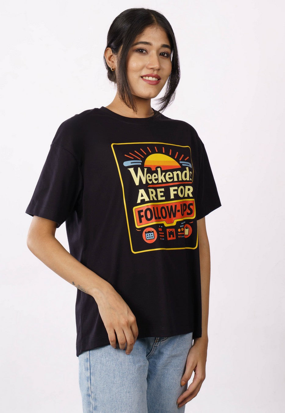 Weekends Sales Executive Oversized Tshirt For Women 5